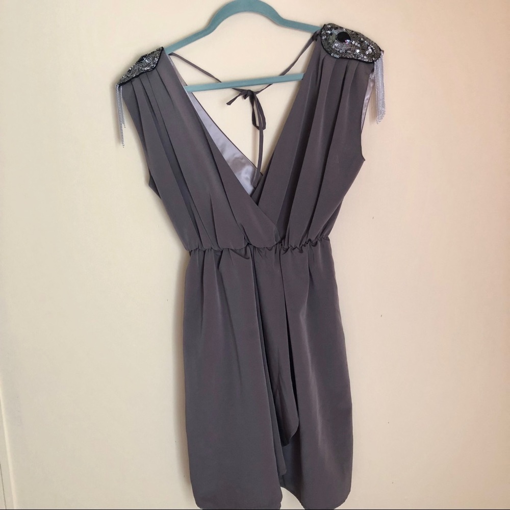 H&M Tan Embellished Dress